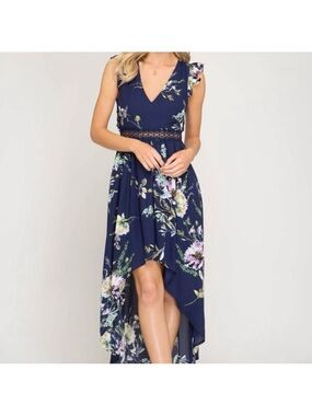 Navy Floral Dress by She and Sky